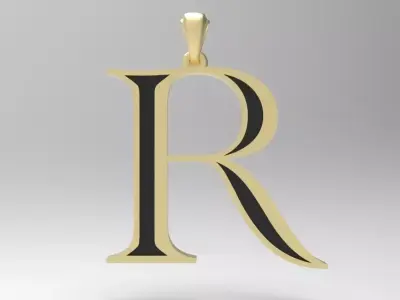 Alphabet Latin R 3D print model