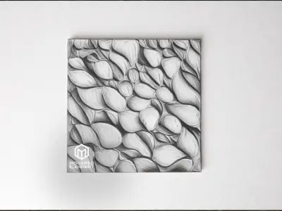modern panel wall decor set wall relief mural CNC 79  3D model
