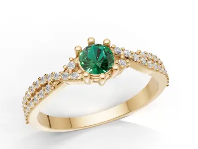 Modelo 3D de Anel Solitario pronto para Impressao 3D e Fundicao 3D print model