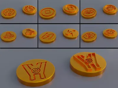 Avatar Elemental Symbols Pack 2 3D print model