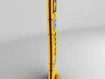 Gas station price sign totem low poly 03 Low-poly 3D model