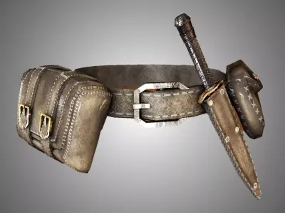 Warrior-Belt Low-poly game-ready with PBR-Texture Low-poly 3D model