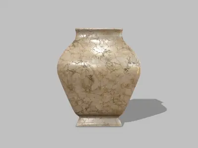 Table Set wooden chair Low-poly 3D model