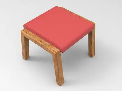 Saga Stool Low-poly 3D model