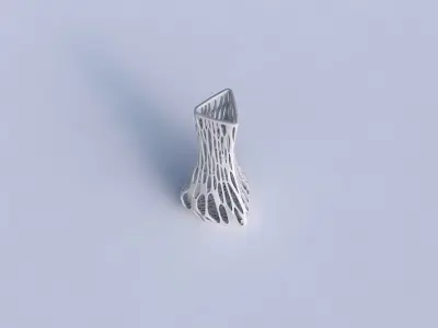 Vase puffy triangle with twisted organic lattice 3D print model