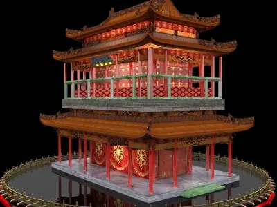 Chinese house 3D model 2