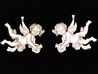 angel baby jewelry pendants 3D print model