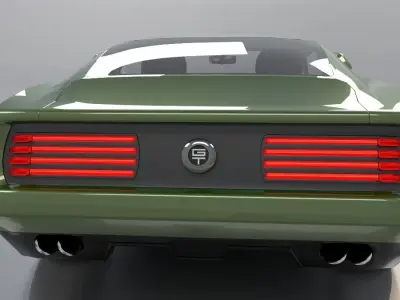 Mustang 1968 Custom Low Poly 3D model
