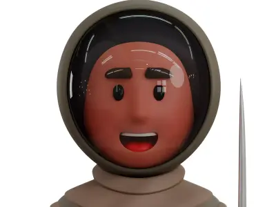 Fencer Player Avatar 3D Icon Low-poly 3D model