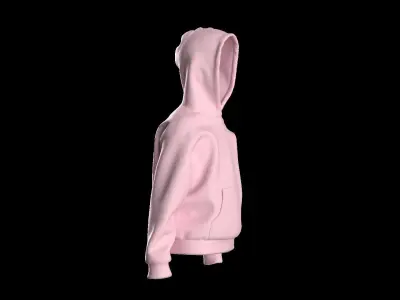 Kids female hoodie 3D model