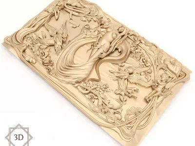 Panel 10 Angels and Girl 3D model