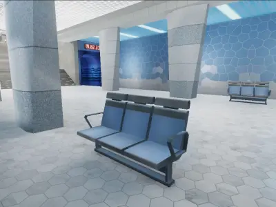 Subway Station 01 Low-poly 3D model