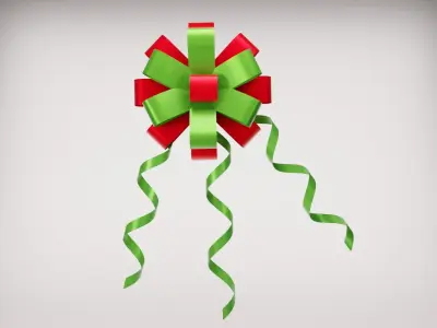 ribbon set christmas bow 3D model