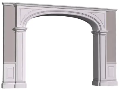 Traditional Interior Arched Opening Arched doorway Door Portal 3D model