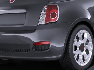 Fiat 500S 2014 VRAY 3D model