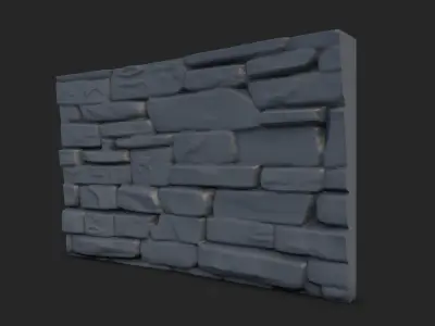 Heavy Patina Stone Wall Asset 3D model