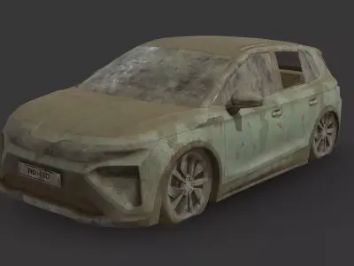 Abandoned Car - Skoda Elroq Low-poly 3D model