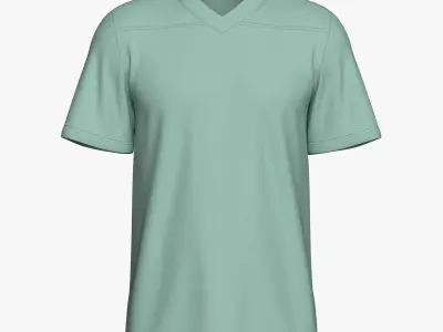 Plain Sports V-Neck T-Shirt 3D model