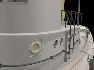 Yacht ship  Low-poly 3D model