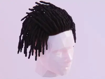 Short Dreads 4 Low-poly 3D model