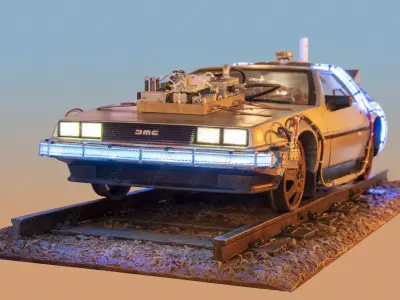 DELOREAN BTTF3 FAR WEST 1-8 Scale 530mm 3D print model