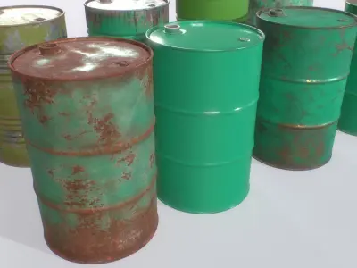 Barrel PBR Pack 3 Low-poly 3D model