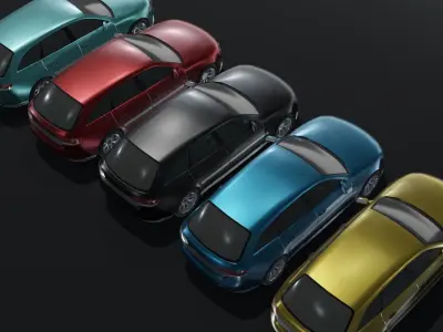 Station Wagon Car Generic Low-poly 3D model