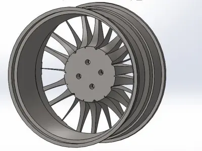 Audi Wheel Rim Low-poly 3D model