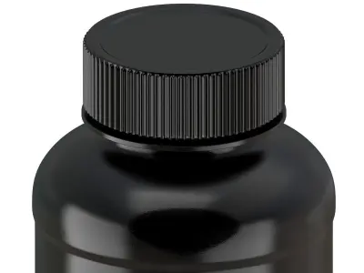 Plastic Bottle Black 01 3D model