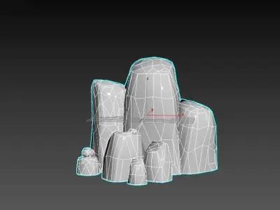 Desert Rock Cluster 02 Free low-poly 3D model