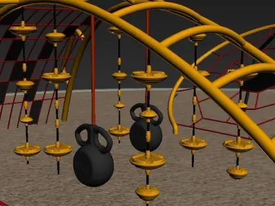 Butterfly jungle gym kids outdoor sport playground 3D model