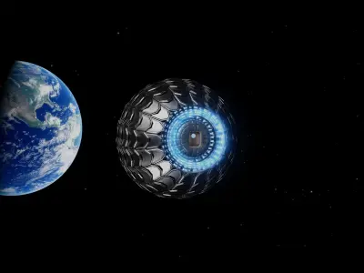 Alien dragon scaled spaceship 3D model