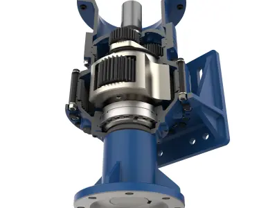 Industrial Planetary Gearbox - Fully Detailed Engineering CAD 3D model