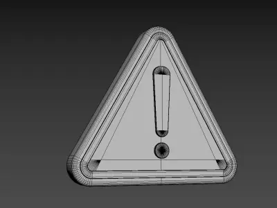 Warning sign Low-poly 3D model