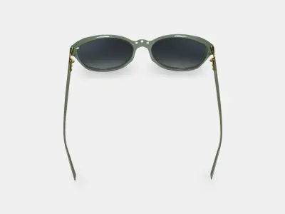 Nancy Sunglasses in Palm Crystal with Polished Gold 3D model