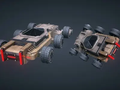 Mars Colony Base Low-poly 3D model