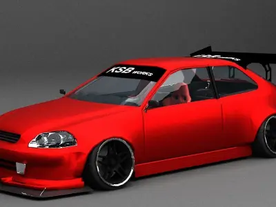 Honda ek9 custom ksbworks Low-poly 3D model