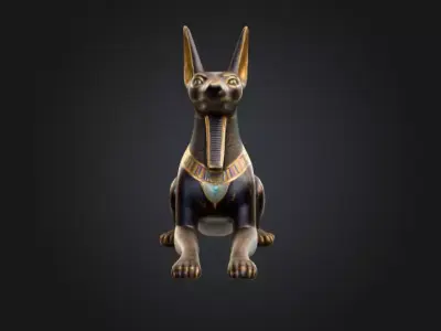 Anubis Sculpture Low-poly 3D model