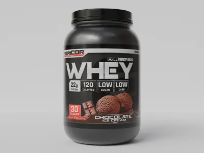 Protein Powder 3D model 3D model