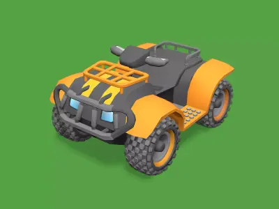 Stylized Toon Atv Low-poly 3D model