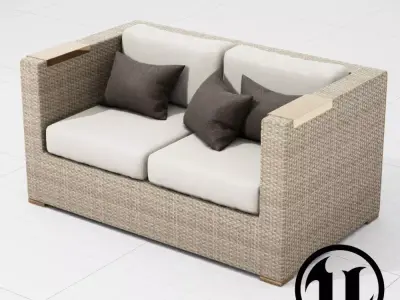 Patio Furniture 003 Sofa UE4 Low-poly 3D model