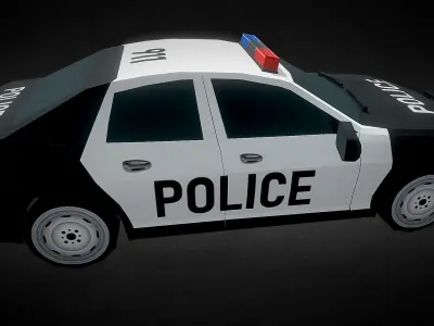 Police Vehicle Low-Poly Low-poly 3D model