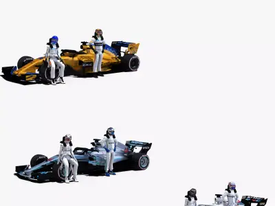 Formula 1 2018 Pack 4 Low-poly 3D model