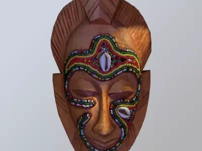 African Tribal Mask Low-poly 3D model