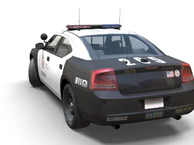 American police car Low-poly 3D model
