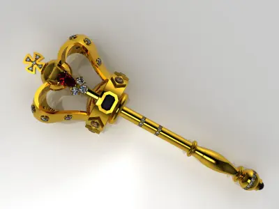 royal scepter pendant 3D print model