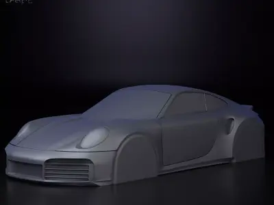  Porsche 911 Turbo S simplified decorative model 3D print model