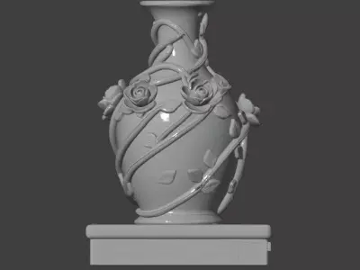 Rose Relief Vase 3D print model