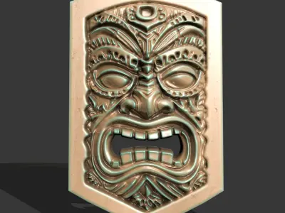 ANCIENT TIKI MASK M03 PENDANT 3D print model