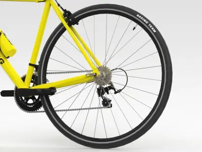 Racing Bicycle - Yellow 3D model